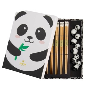 Tokyo S. Wooden Panda Chopstick Giftset (5 pcs)