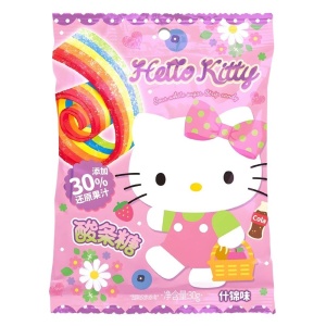 Qi Hello Kitty Assorted Fruit Sour Belt Candy 30g