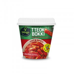 CJ Bibigo Tteokbokki Rice Cake With Hot & Spicy Sauce 125g