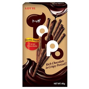 Lotte Toppo Pretzel Sticks Cocoa & Chocolate Filling 40g