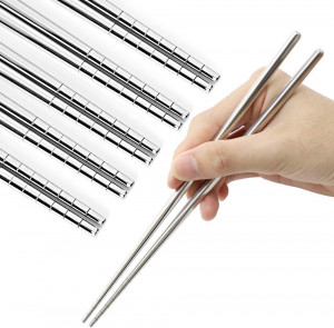 Hollow Chopsticks stainless 10 sets - Img 2