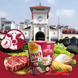SaGiang Instant Pho with Spicy Beef Flavor 50g - Img 2