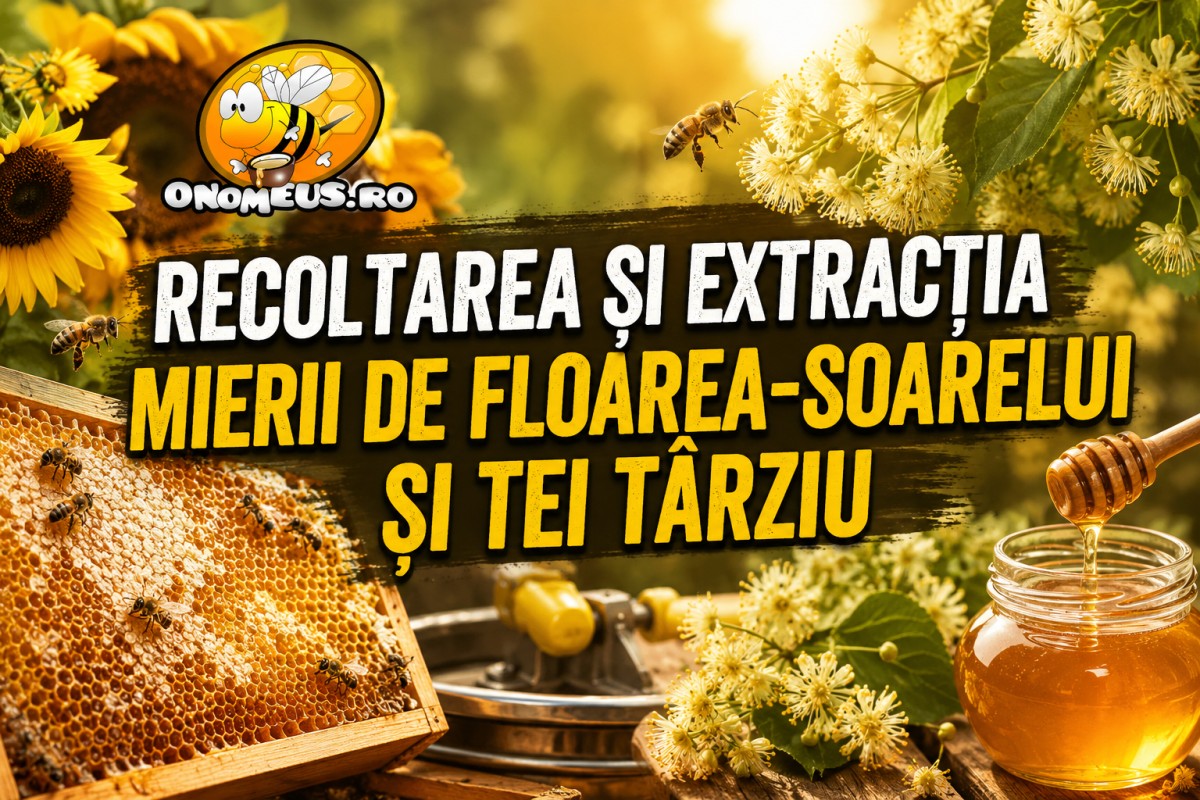 Recoltarea și extracția mierii de floarea-soarelui și tei târziu