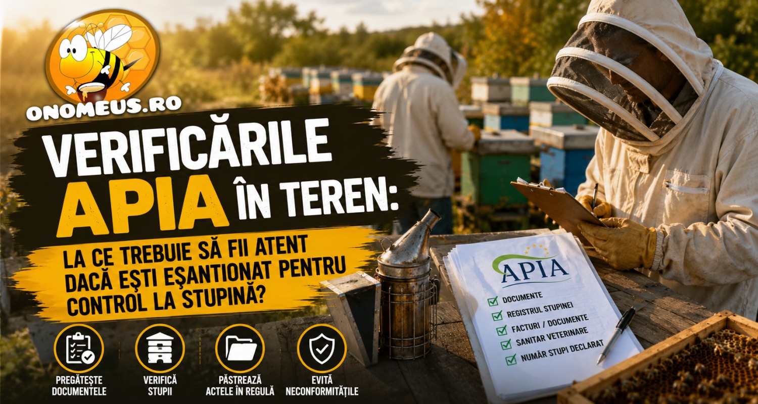 Verificările APIA în teren: La ce trebuie să fii atent dacă ești eșantionat pentru control la stupină?