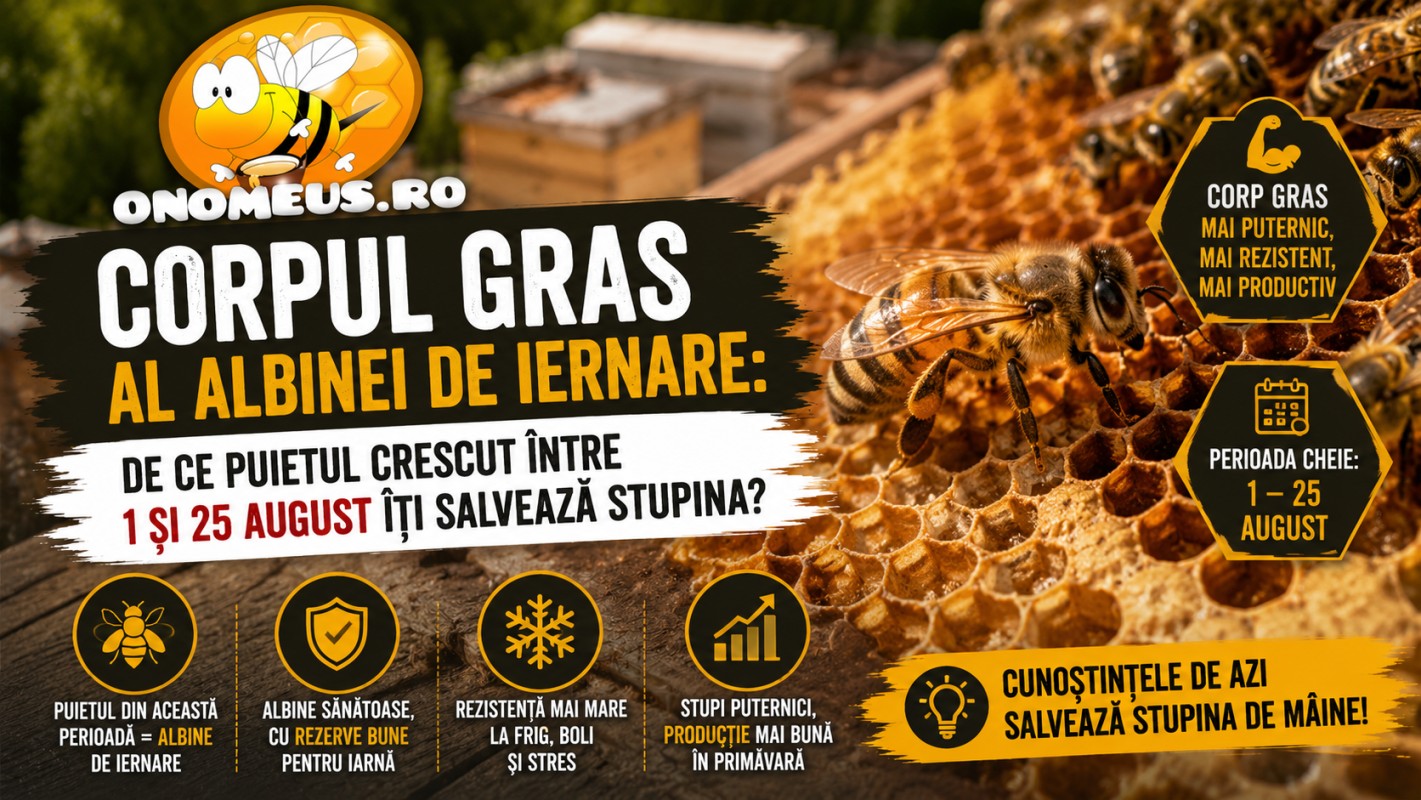 Corpul gras al albinei de iernare: De ce puietul crescut între 1 și 25 august îți salvează stupina?