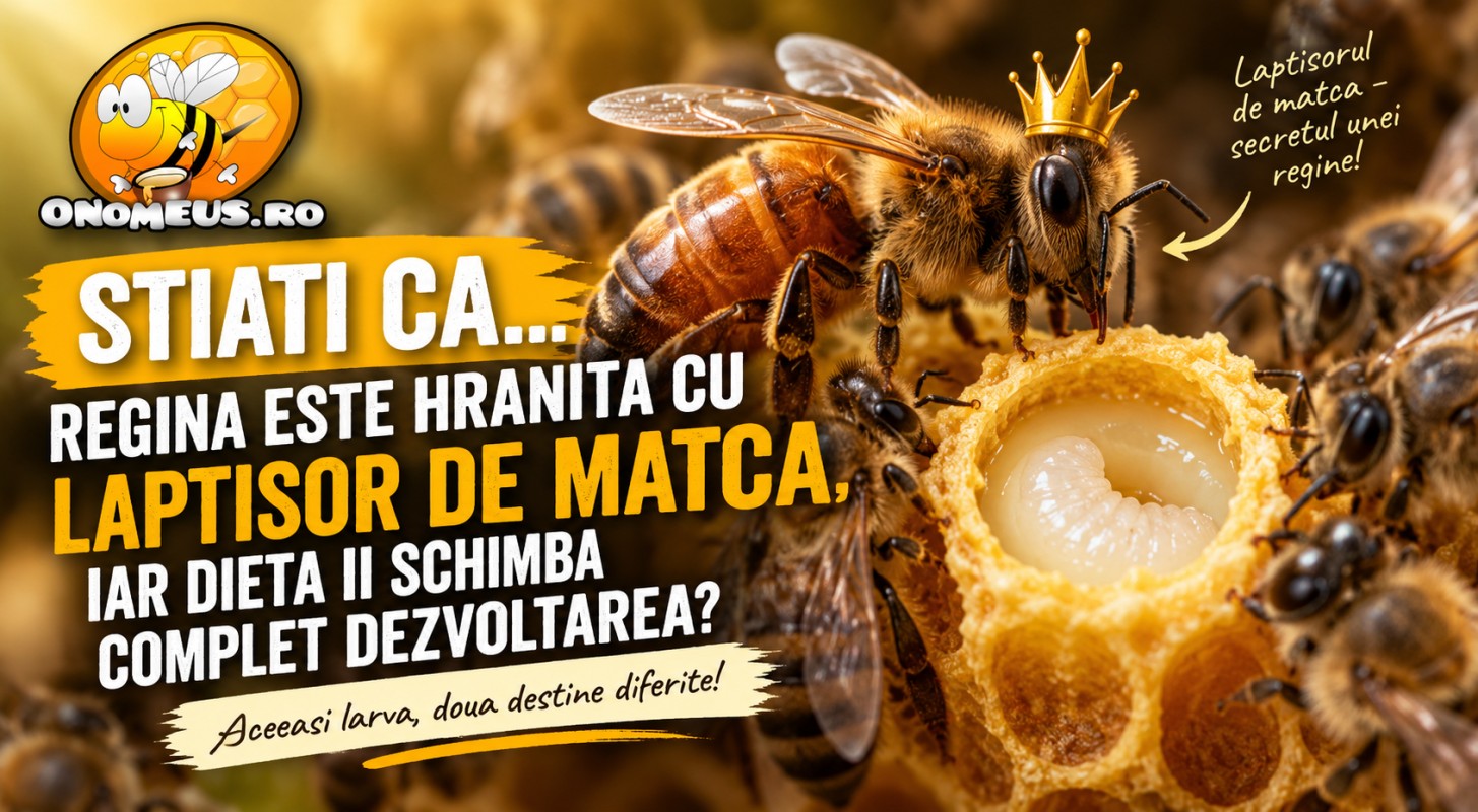 Stiati ca... regina este hranita cu laptisor de matca, iar dieta ii schimba complet dezvoltarea?