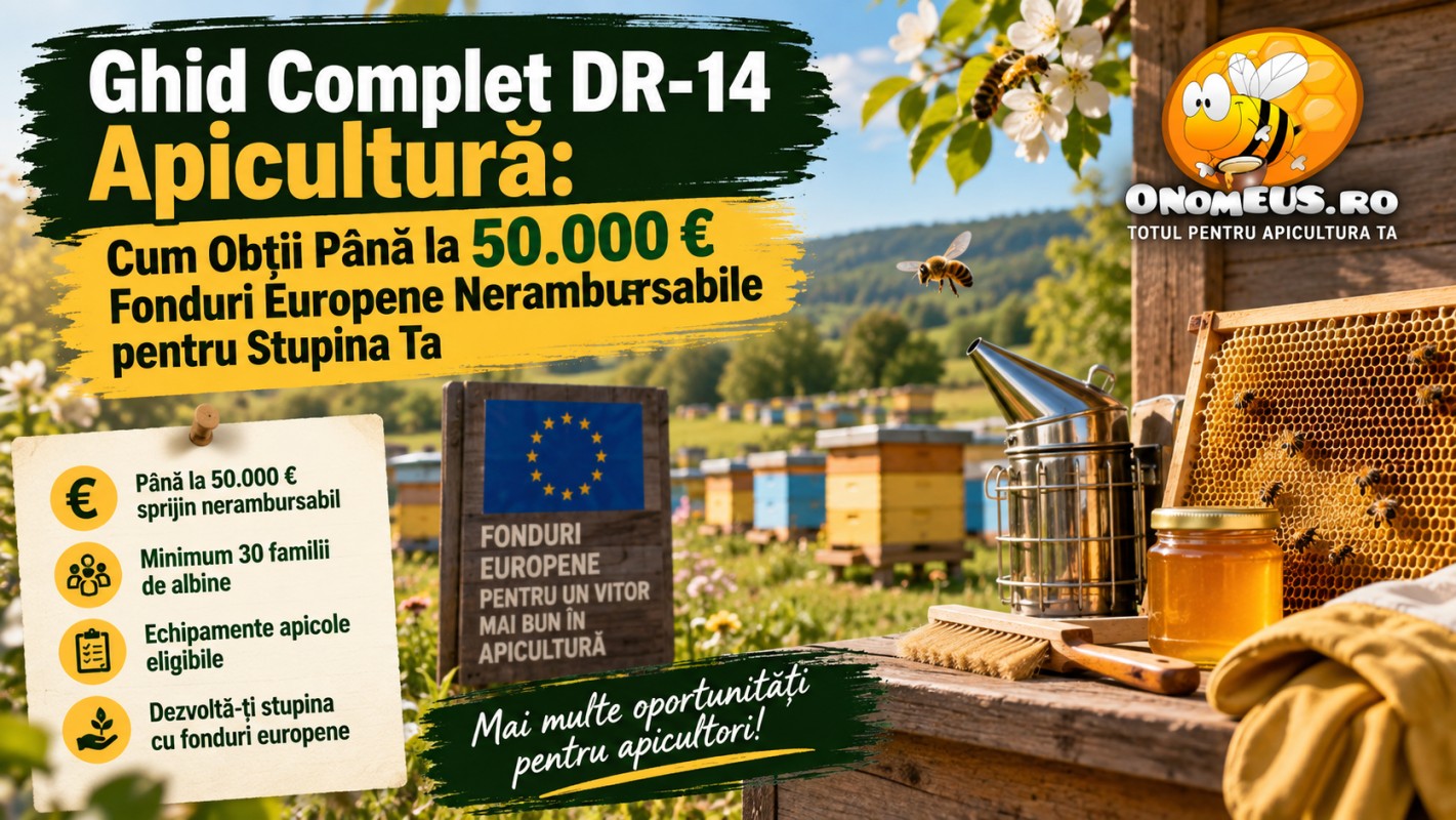 Ghid Complet DR-14 Apicultură: Cum Obții Până la 50.000 € Fonduri Europene Nerambursabile pentru Stupina Ta