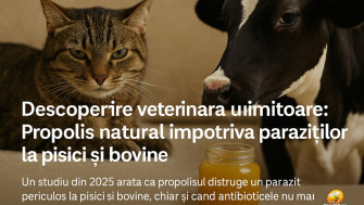 Descoperire veterinara uimitoare: Propolis natural împotriva paraziților la pisici si bovine