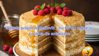 Reteta prajitura Medovik - cu foi cu miere si crema de smantana