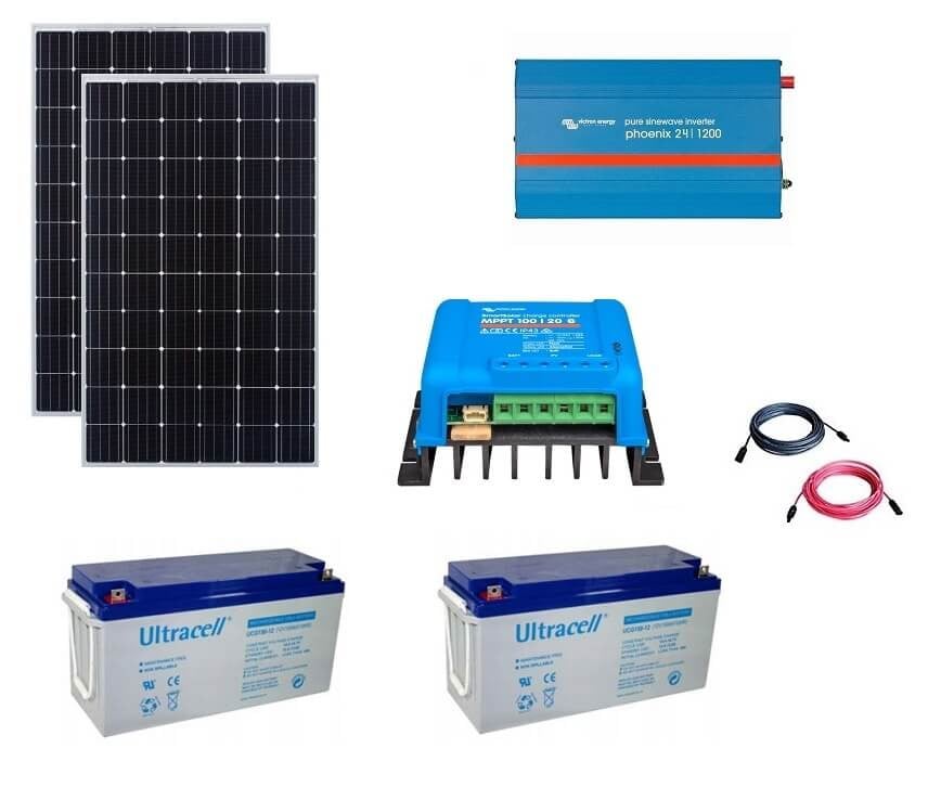 Kit Fotovoltaic Solar Off Grid Cu Panou De W Cu Invertor Va