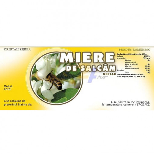 Eticheta borcan miere Salcam Nectar 154mm x 60mm