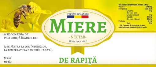Eticheta miere de Rapita Nectar direct din stup 115mm x 50 mm