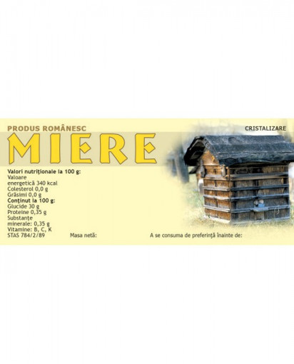 Eticheta miere simpla model Stup 115 mm x 50 mm