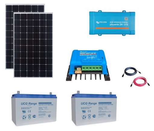 Kit fotovoltaic solar Off-Grid cu panou de 600w cu invertor 375VA