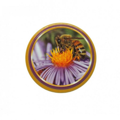 Capac pentru borcane diametru 66mm - Albina pe floare mov