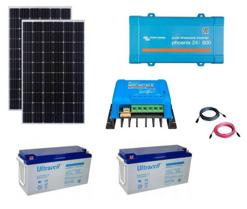 Kit fotovoltaic solar Off-Grid cu panou de 600w cu invertor 800VA