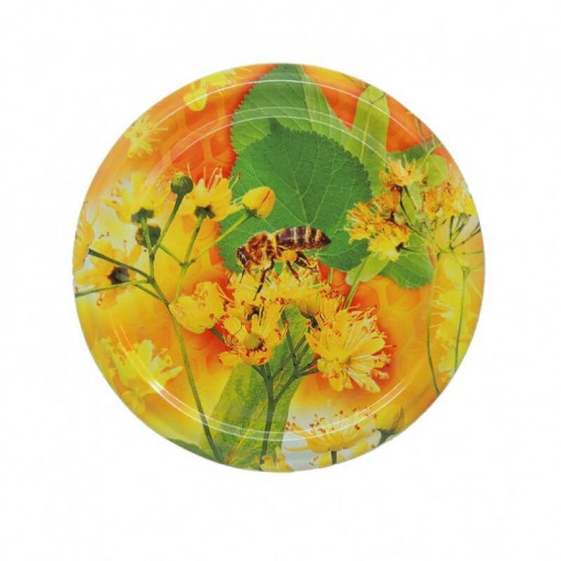 Capac pentru borcane diametru 82mm - Albina pe flori de tei