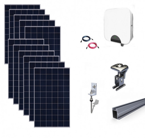 Kit Fotovoltaic On-Grid 3.19kWp - cu 11 Panouri Monocristaline 290W - Poweracu