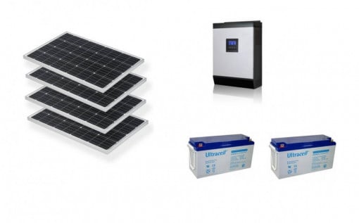 Kit fotovoltaic solar cu panouri de 1kw PWM