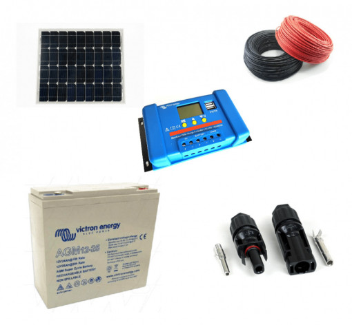 Kit fotovoltaic solar cu panou de 40w