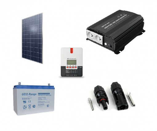 Kit fotovoltaic solar Off-Grid cu panou de 300w cu invertor 600w