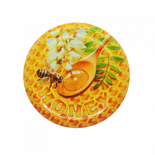 Capac pentru borcane diametru 82mm - Albina si floare de salcam