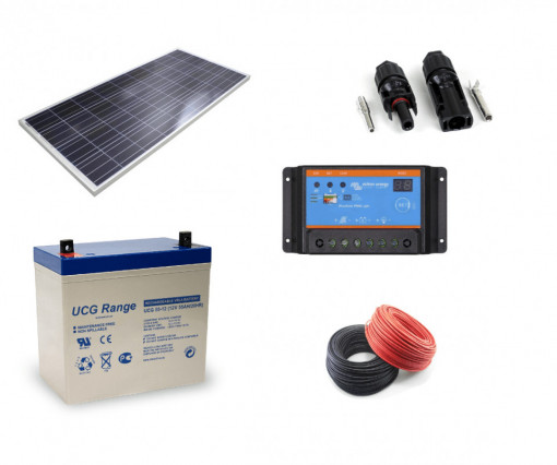 Kit fotovoltaic solar cu panou de 80w