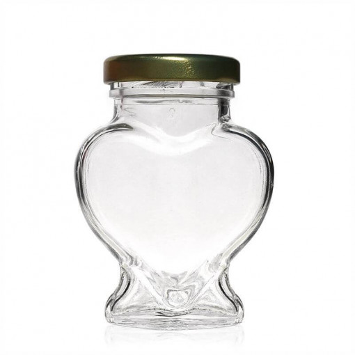 Borcan pentru marturii cu miere sau pentru laptisor de matca 60 ml - Inima