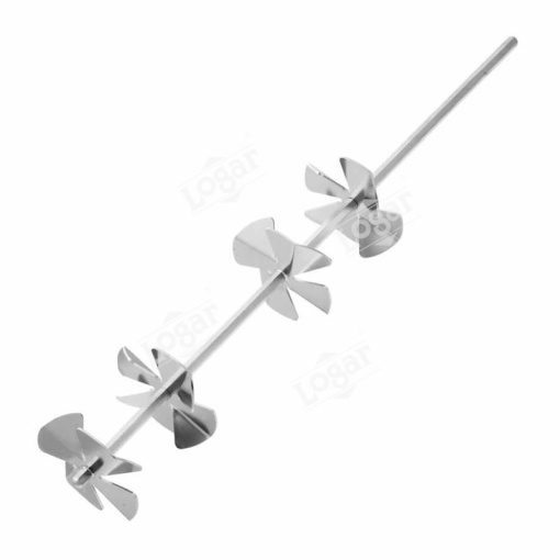 Omogenizator inox miere crema tip elice cu 4 elice diametru 10 cm - lungime 60 cm - Logar