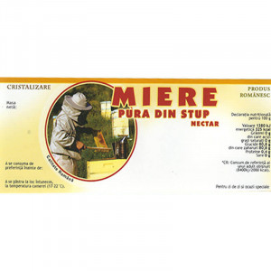 Eticheta borcan miere Pura din Stup Nectar 154mm x 60mm