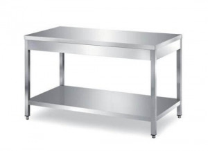 Masa de inox cu polita inferioara si cipioare rectangulare 1200x700x850