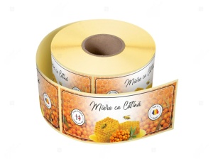 Rola etichete borcan Miere cu Catina 144 x 54 mm - ROLA 500 buc