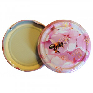 Capac pentru borcane diametru 82mm - Albina pe flori de cires