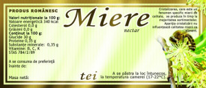 ETICHETE VERDE DE MIERE DE TEI