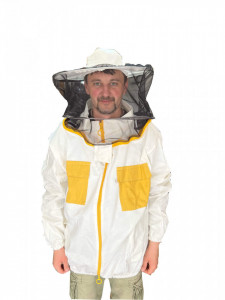 Bluza apicola tip hanorac cu plasa detasabila si buzunare la piept - Turcia