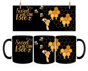 Cană cadou pentru apicultori culoare negru - Sweet as can Bee