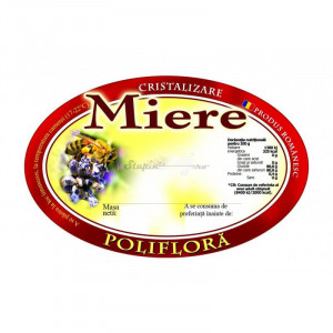 Eticheta miere Poliflora rotunda 95X62 mm