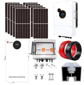 Sistem fotovoltaic hibrid trifazic 12kW cu acumulator LiFePO4 15kWh si 26 panouri solare AstroEnergy 455W – 11.83 kWp