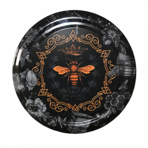 Capac pentru borcane diametru 82mm - Albina regina stup fundal negru