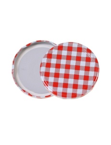 Capac pentru borcane diametru 82mm - Carouri rosu si alb