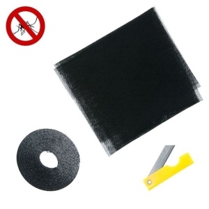 Plasa tantari neagra cu autocolant pentru geam - 1.5 x 1.8 m