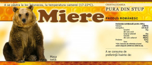 Eticheta miere Pura din Stup cu urs 115mm x 50 mm