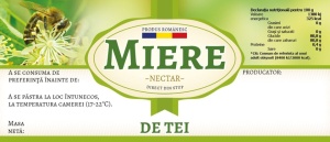 Eticheta miere Tei Nectar direct din stup 115 mm x 50 mm