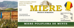 Etichete borcan miere de Poliflora de Munte 154mm x 60mm