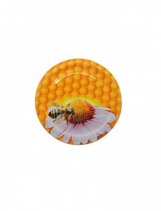 Capac pentru borcane diametru 82mm - Albina pe floare cu faguri