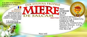 eticheta salcam din stupina proprie