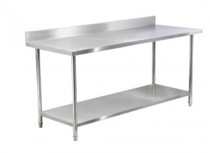 Masa inox cu polita inferioara si rebord 1000x700x850 mm