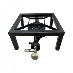Arzator de gaz din fonta patrat cu 4 picioare - 26cm