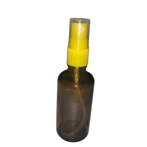 Recipient din sticlă brună 50 ml cu spray fin – ideal pentru tinctură de propolis, uleiuri esențiale și soluții naturale
