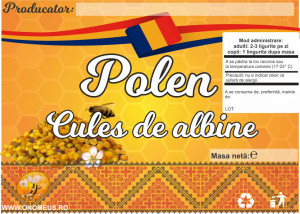 Eticheta traditionala Polen cules de albine 70mm x 50mm